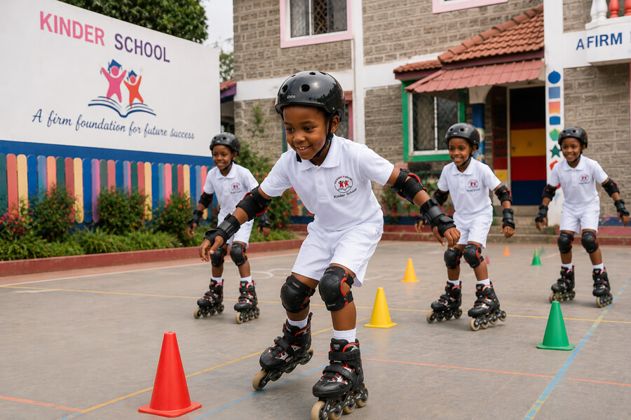 Kinder School skating activity